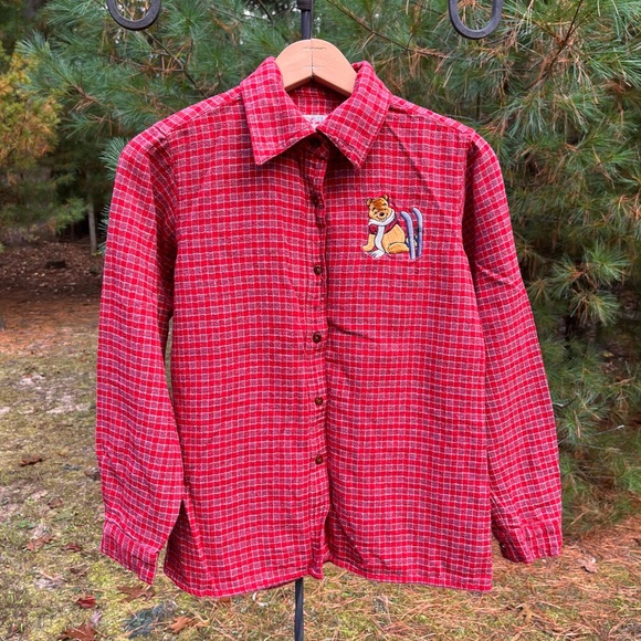 90s Pooh Bear Plaid Flannel - Picture 1 of 12